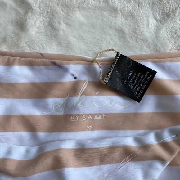 New! Skin by same striped Brazilian string low-rise bikini bottom 14674 - Picture 8 of 11